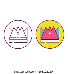 icono de la corona de montaña vectorial, pictograma de símbolo simple