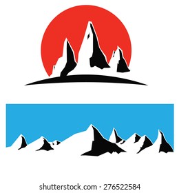 Vector Mountain and design, as wallpaper or abstract.