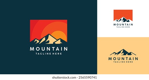 Vector Mountain Expedition Symbol. Logo for Exploration, Outdoor Tours. Illustration for T-shirts
