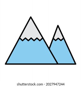 Vector Mountain Filled Outline Icon Design
