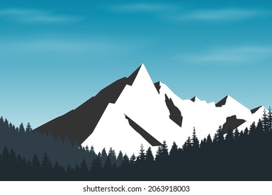 Vektor-Berg- und Waldlandschaft 