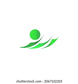 vector Mountain green color style modern isolated white background.