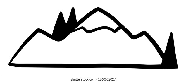 Montaña vectorial. Ilustración vectorial dibujada a mano. Elemento aislado sobre fondo blanco.