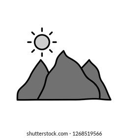  Vector mountain icon
