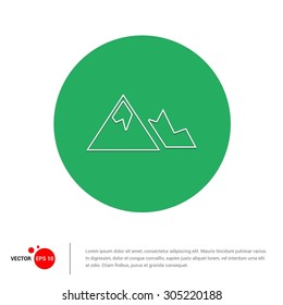 Vector Mountain Icon - Flat pictogram icons illustration