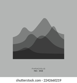 Icono de montaña del vector. Logo minimalista de la montaña. Elegante etiqueta de logo de montaña. Formas geométricas. Resumen de la ilustración del vector