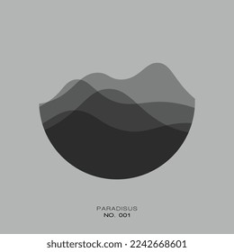 Icono de montaña del vector. Logo minimalista de la montaña. Elegante etiqueta de logo de montaña. Formas geométricas. Resumen de la ilustración del vector