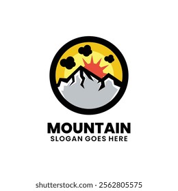 Vector mountain illustration emblem logo design