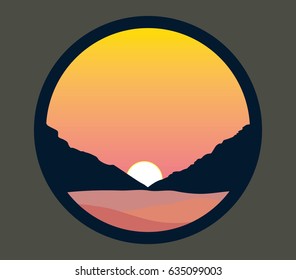 Vector mountain landscape illustration
nature abstract icon