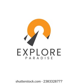 vector mountain and landscape logo in modern and minimalist style