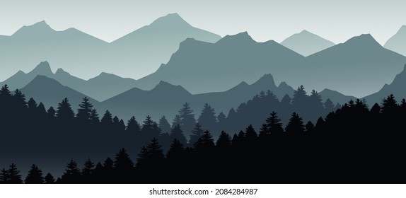 
vector mountain landscape nature background . travel adventure vector illustration