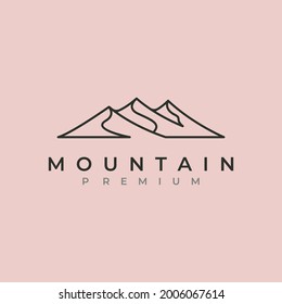 vector of mountain line art logo symbol illustration design