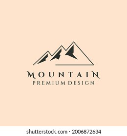 vector of mountain line art logo symbol illustration design