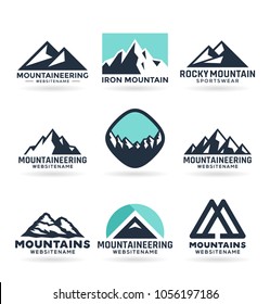 Vector mountain logo design, rocks and peaks