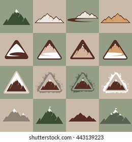 Vector mountain logo icons collection