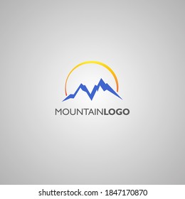 Vector mountain logo, letter M visualization, perfect for your natural company, mine, or web logo.