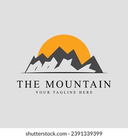 vector mountain logo minimalist illustration graphic design icon template
