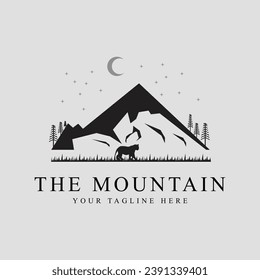 vector mountain logo minimalist illustration graphic design icon template