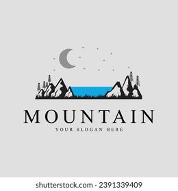 vector mountain logo minimalist illustration graphic design icon template