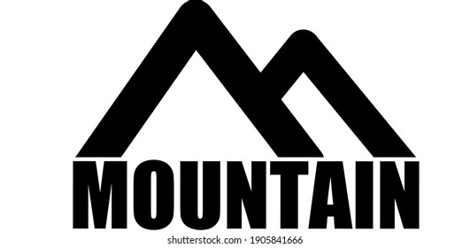 Montaña vectorial, diseño de símbolo de logotipo con letra M