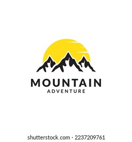 vector mountain and outdoor adventure logo.