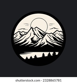 vector mountain and outdoor adventure logo