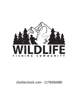 vector of mountain and outdoor adventures logo illustration