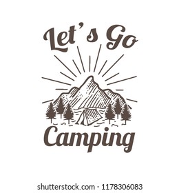 vector of mountain and outdoor adventures logo illustration