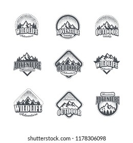 vector of mountain and outdoor adventures logo illustration