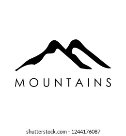 vector mountain and outdoor adventures logo. Tourism, hiking and camping 