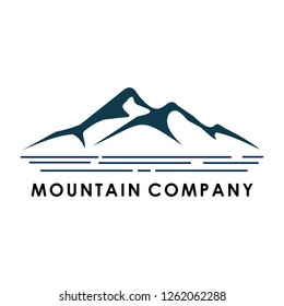 vector mountain and outdoor adventures logo. Tourism, hiking Mountains and travel icons