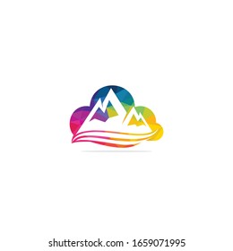 Vector mountain and outdoor adventures logo design. Mountains logo design.