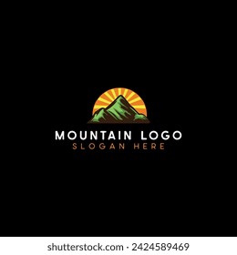 logo de vector mountain and outdoor adventures