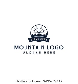 logo de vector mountain and outdoor adventures
