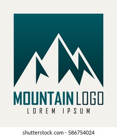 Vector mountain and outdoor adventures logo. Tourism, hiking and camping outdoor label. 