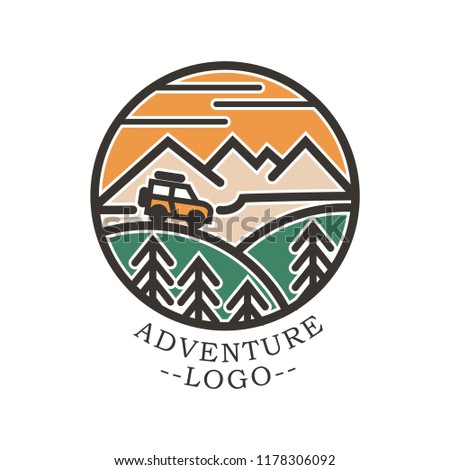 vector of mountain and outdoor adventures logo illustration