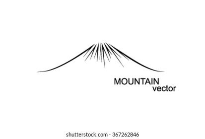  Vector mountain outlines logo. Volcano. Fuji.   