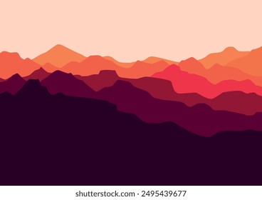 vector mountain panorama illustration design.