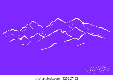 vector mountain purple background vector illustration