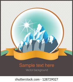 Vector mountain and retro banner