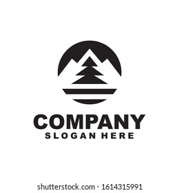 vector Mountain ridge with many peaks and the forest at the foot - stock vector,Mountains silhouettes. Mountains vector, Mountains vector of outdoor design elements, Mountain scenery, trees