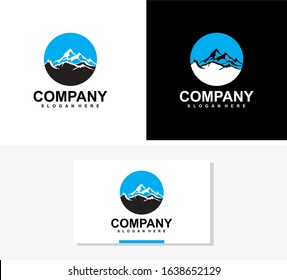vector Mountain ridge with many peaks and the forest at the foot - stock vector,Mountains silhouettes. Mountains vector, Mountains vector of outdoor design elements, Mountain scenery, trees