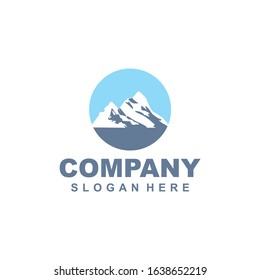 vector Mountain ridge with many peaks and the forest at the foot - stock vector,Mountains silhouettes. Mountains vector, Mountains vector of outdoor design elements, Mountain scenery, trees