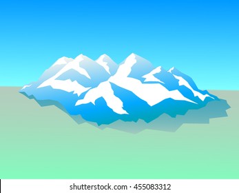 vector mountain river landscape valley outline silhouette illustration
