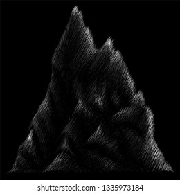 The vector mountain rock print for tattoo or  T-shirt design or outwear.  