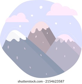 El paisaje de montaña vectorial. Arte infantil.
