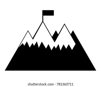 Vector mountain silhouette. Mountain emblem vector illustration.