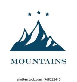 Vector mountain with texture. Sketch illustration with quote. The mountain are calling and i must go