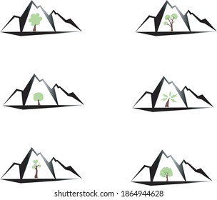 vector mountain tree natural wallpaper background
