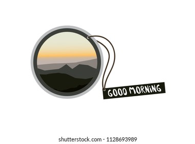 vector Mountain View and alphabets Good morning